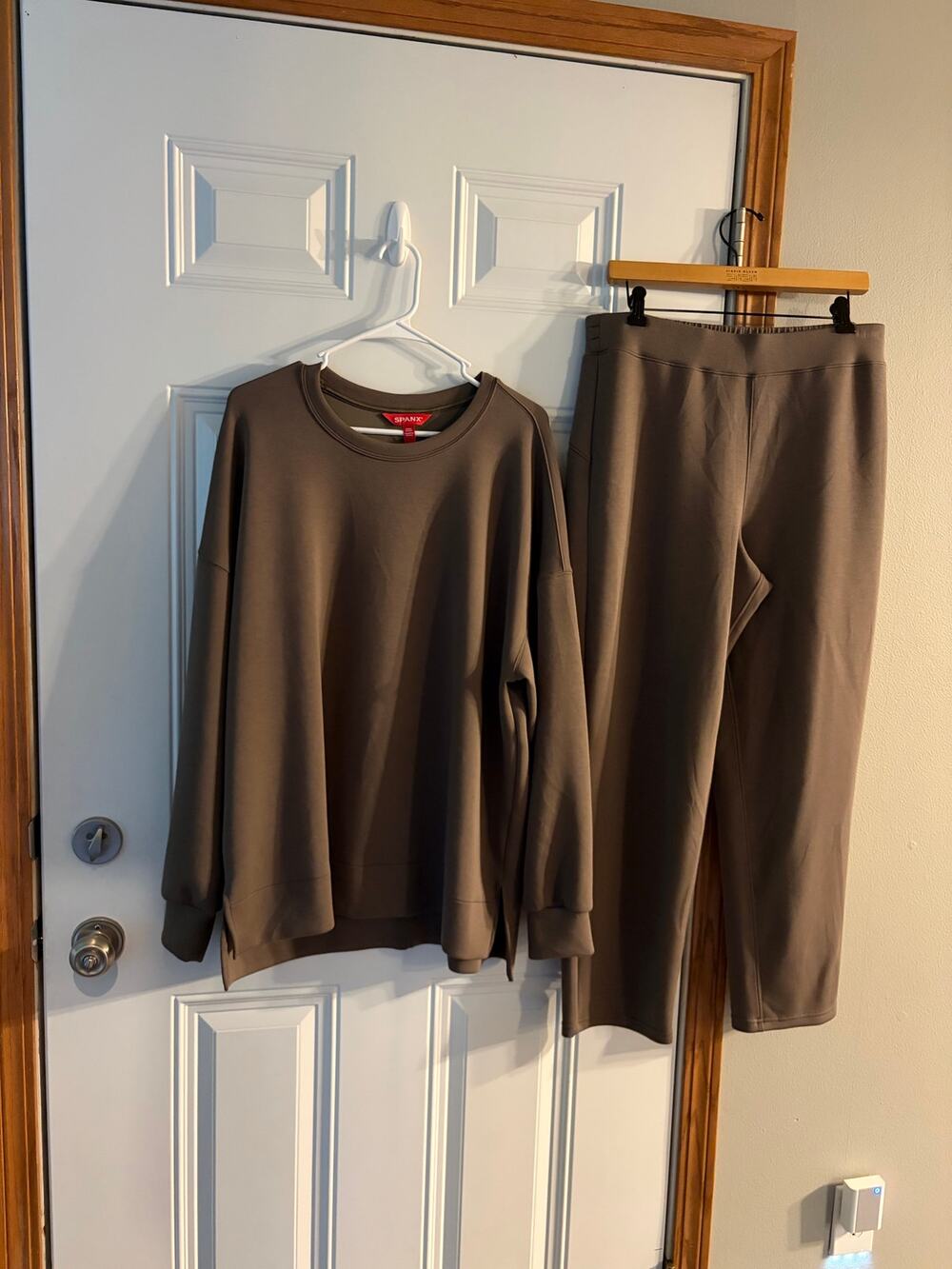 SPANX AirEssentials Brown Crewneck Tunic and Slim Straight Pants Set XL/1X